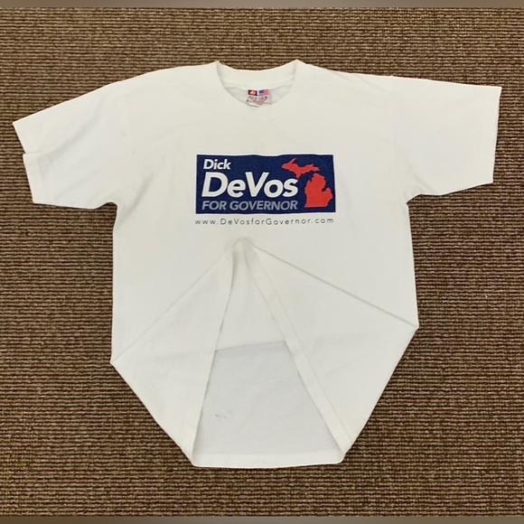 Y2K Vtg Dick Devos for Governor Michigan Large Unisex T Shirt - Picture 6 of 10
